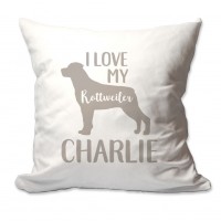 4 Wooden Shoes Personalized I Love My Rottweiler Throw Pillow FWDS1669